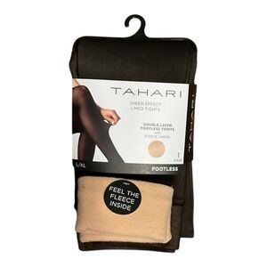 NWT Tahari Sheer Look Fleece Lined Leggings L/XL